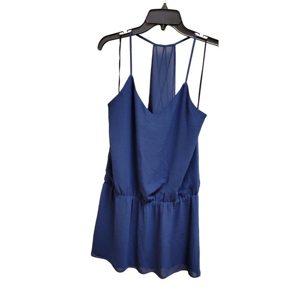 NWOT Haute Hippie Blue Chiffon Caitlyn Mini Dress, Size Large - Picture 4 of 7